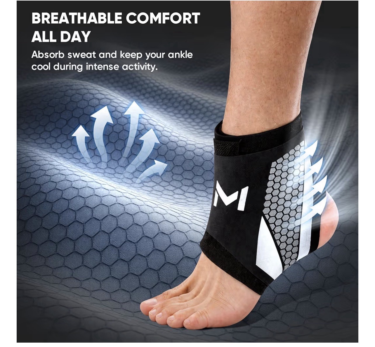 2 Pack Ankle Brace Compression Support for Men Women, Adjustable Lace-Up