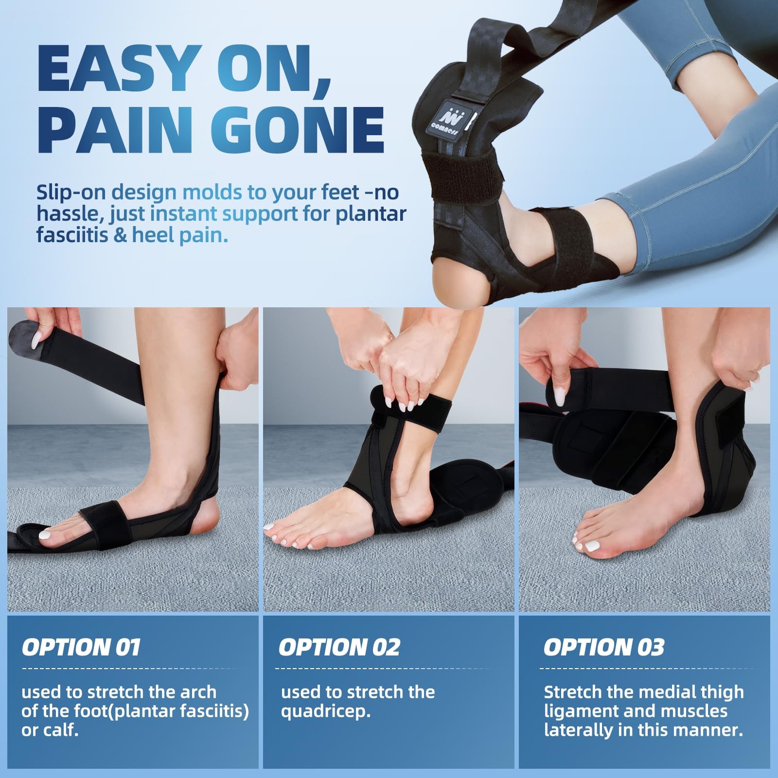 comness Foot and Calf StretcherStretching Strap For Plantar Fasciitis, Heel S…