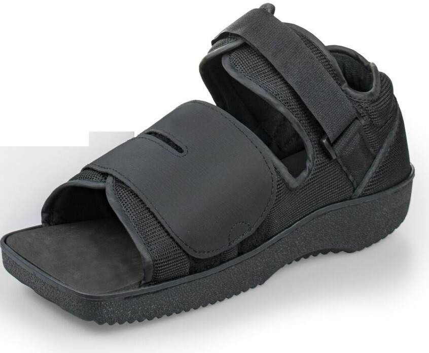 Black Post-Op Shoe Squared Toe Small Closure Straps Female 6.5-8, Male 5.5-7