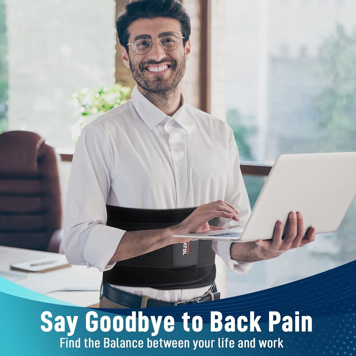 Powerful Multi-Purpose Back Brace – 3D Lumbar Pad – Waist Size: 24”-29”