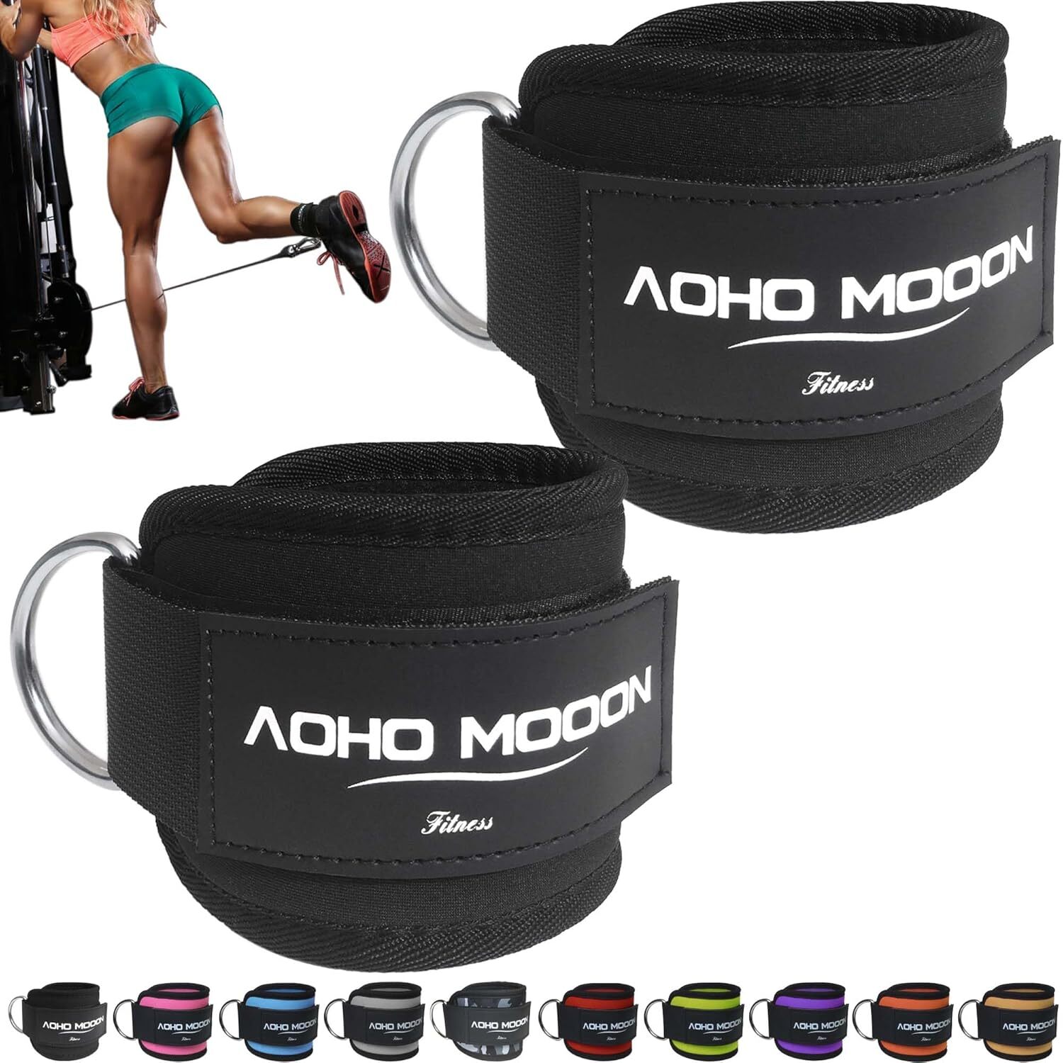 Comfortable Adjustable Padded Ankle Wrist Cuffs Neoprene Padded Straps D-Ring