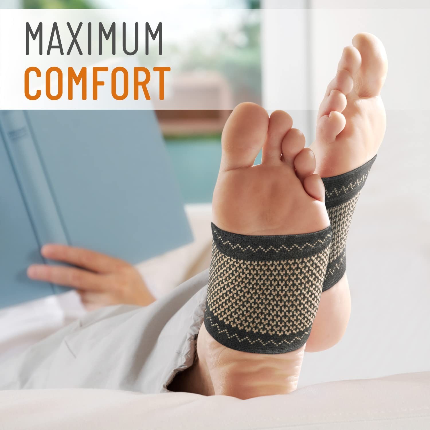 Unisex Copper Compression Half Socks – Pain Relief for Flat/High Arches, 2 Pairs