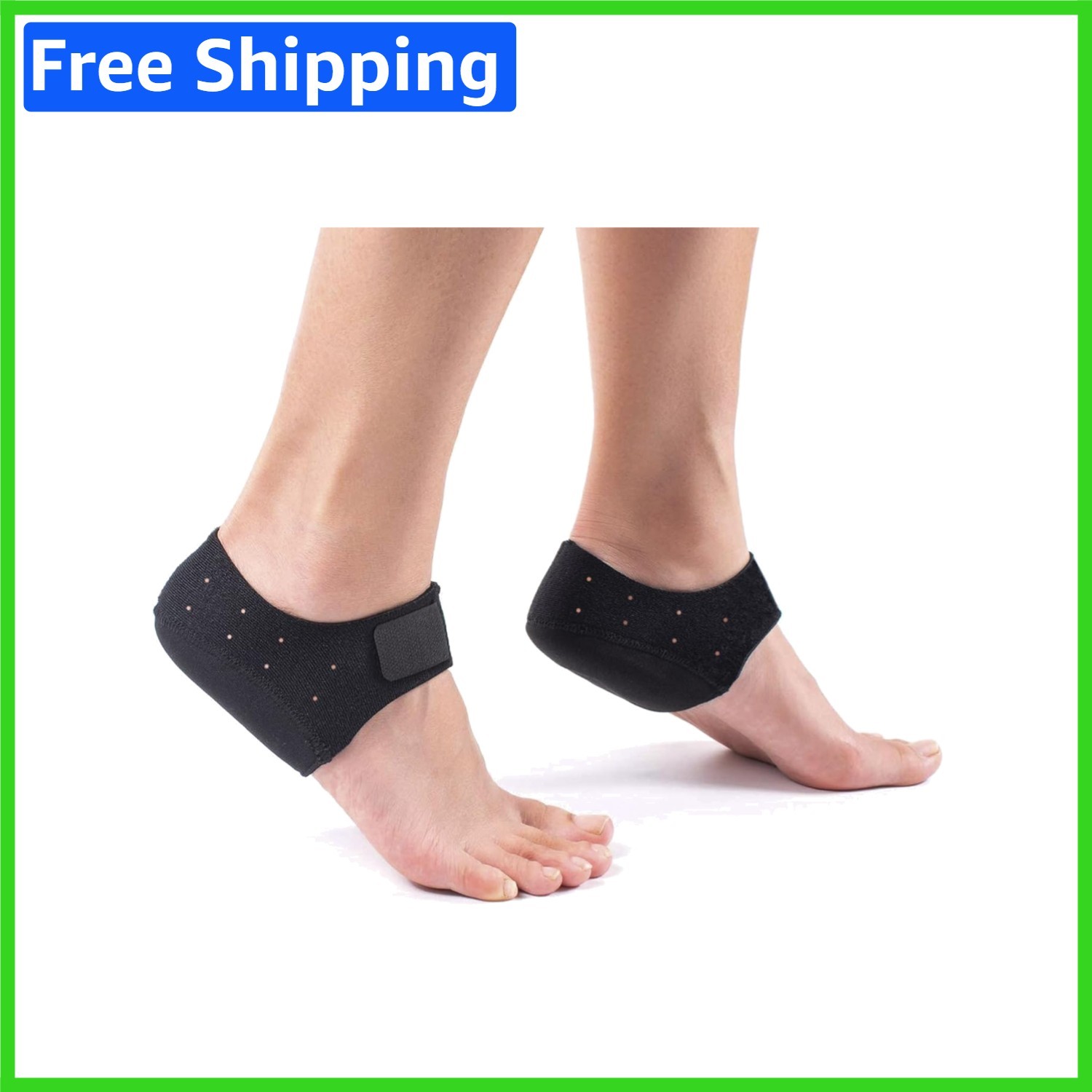 Cushioned Heel Protectors with Shock Absorption for All-Day Comfort – Black M/W
