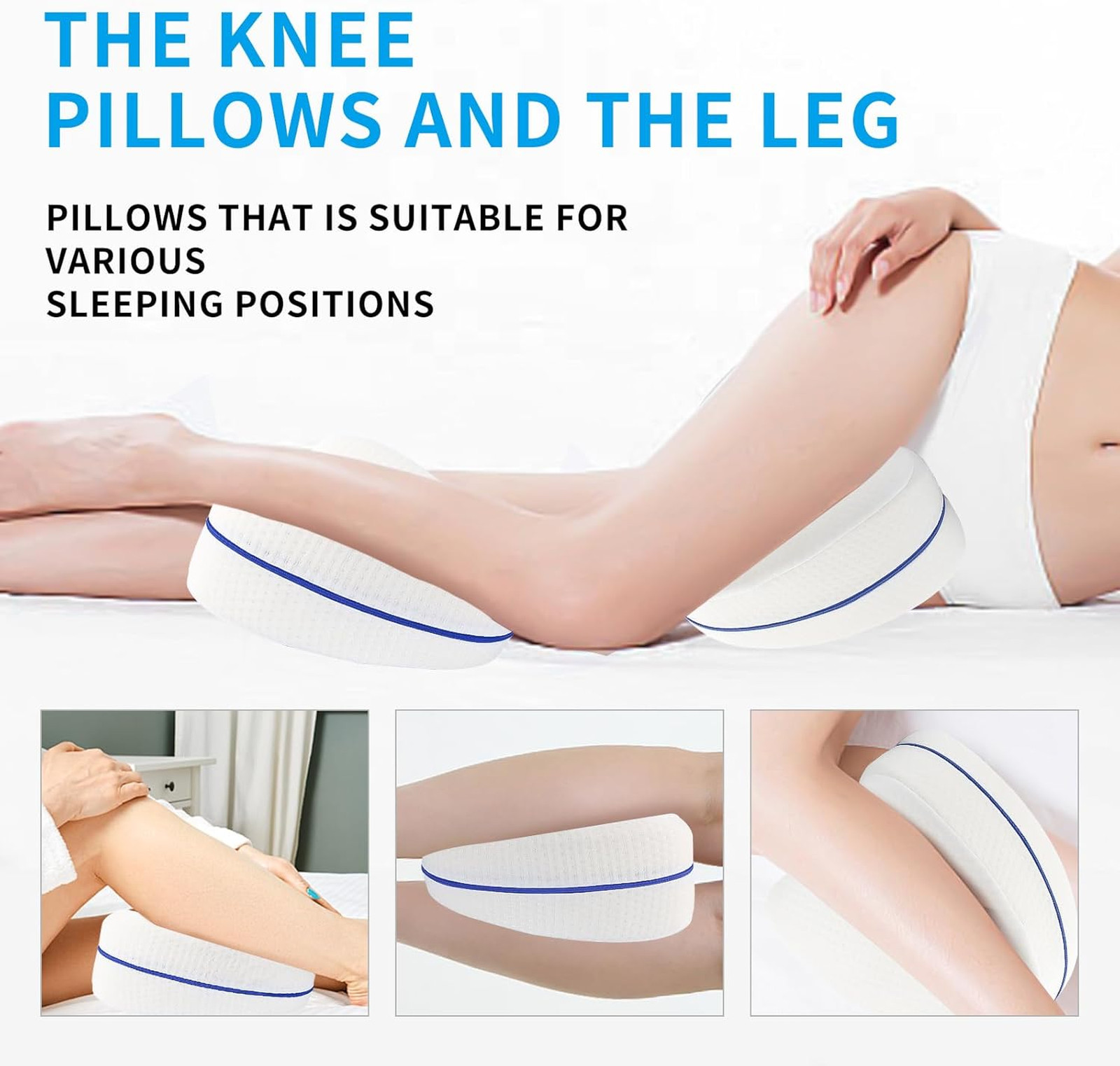 Knee Pillow for Sleeping Memory Foam Cushion for Back Pain Knee Relief Body