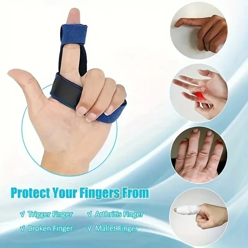 Finger Splint Adjustable Finger Support Brace With Fastening Strap For