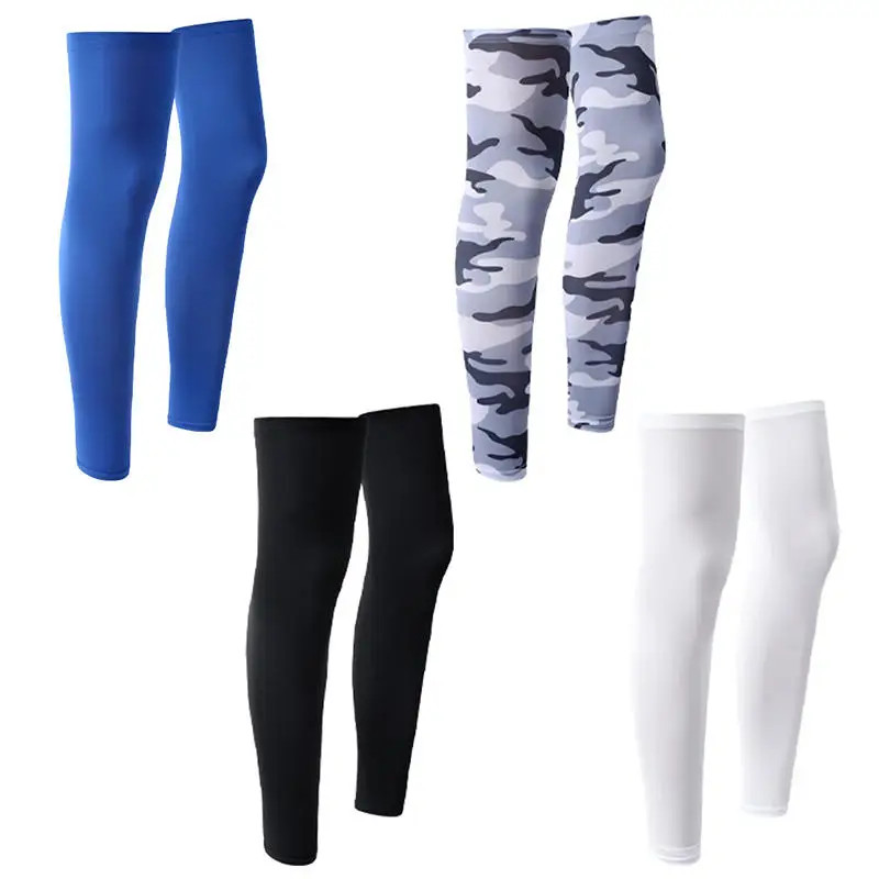 1 Pair Summer Comfortable Running Cycling Legs Sleeve Ice Silk Protection Com