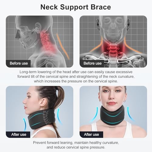 Neck Brace for Neck Pain and Support, Soft Neck S, 3″ Middle Height Black