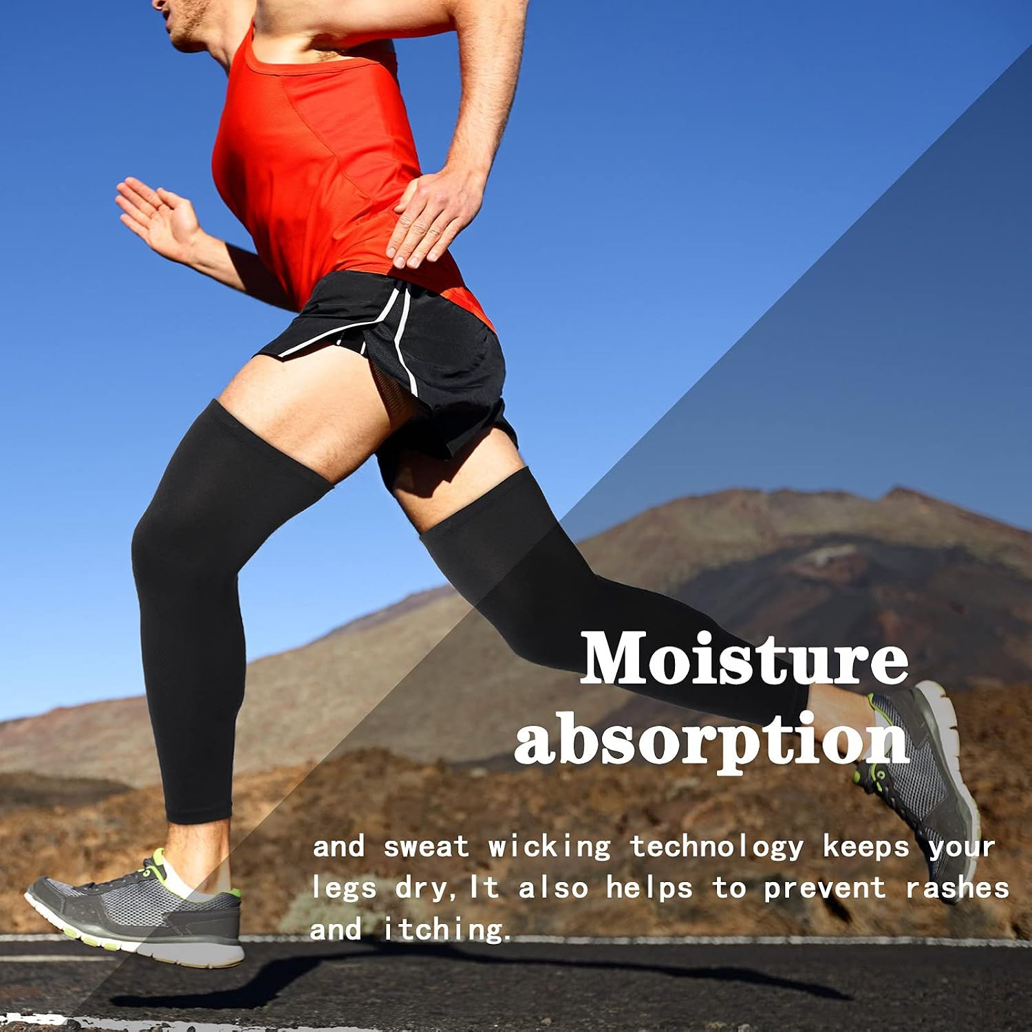 Compression Leg Sleeve Full Length Leg Sleeves Sports Cycling for Men Women, Run