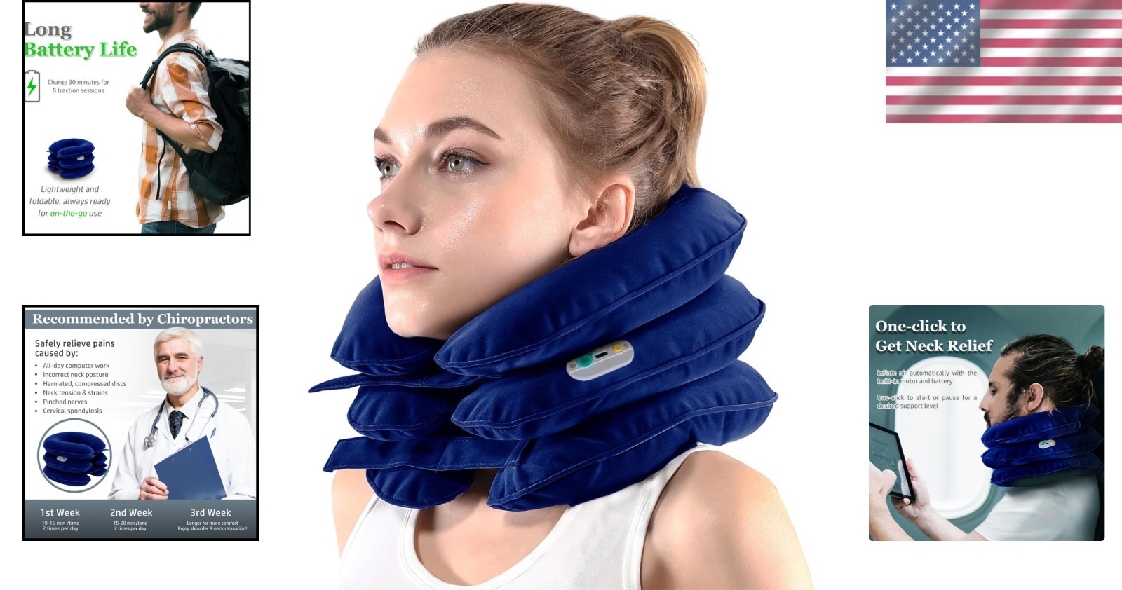 Electric Pump Cervical Neck Traction Device for Neck Pain Relief, One-Click-t…