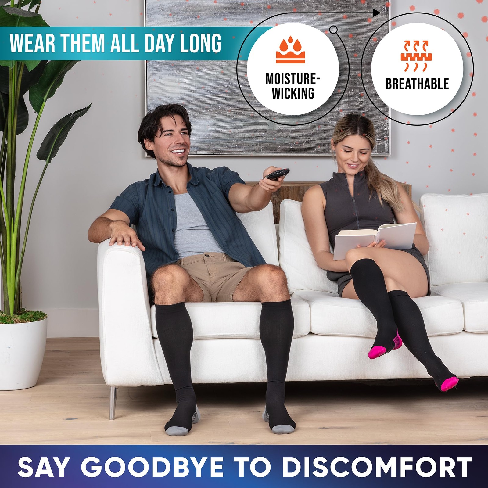 Compression Socks for Women and Men (3 Pairs) Large-X-Large, Black (3-Pair)