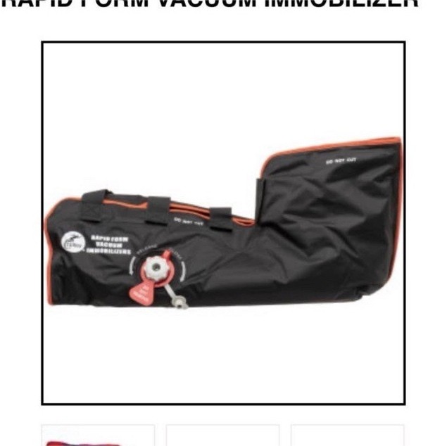 Cramer Rapid Form Vacuum Immobilizer XL Leg Arm Ankle Black Red Straps