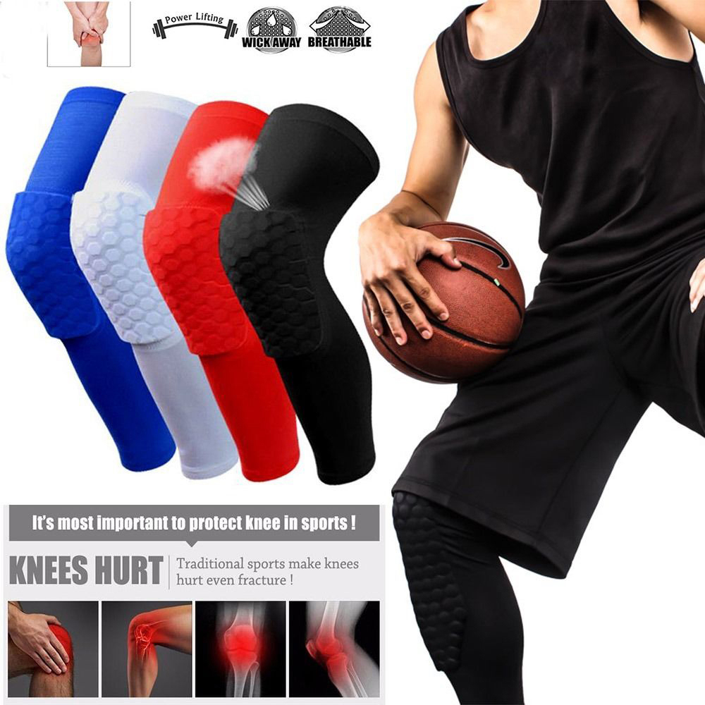Knee Pad Basketball Leg Protector Knee High Crashproof Antislip Honeycomb Sleeve
