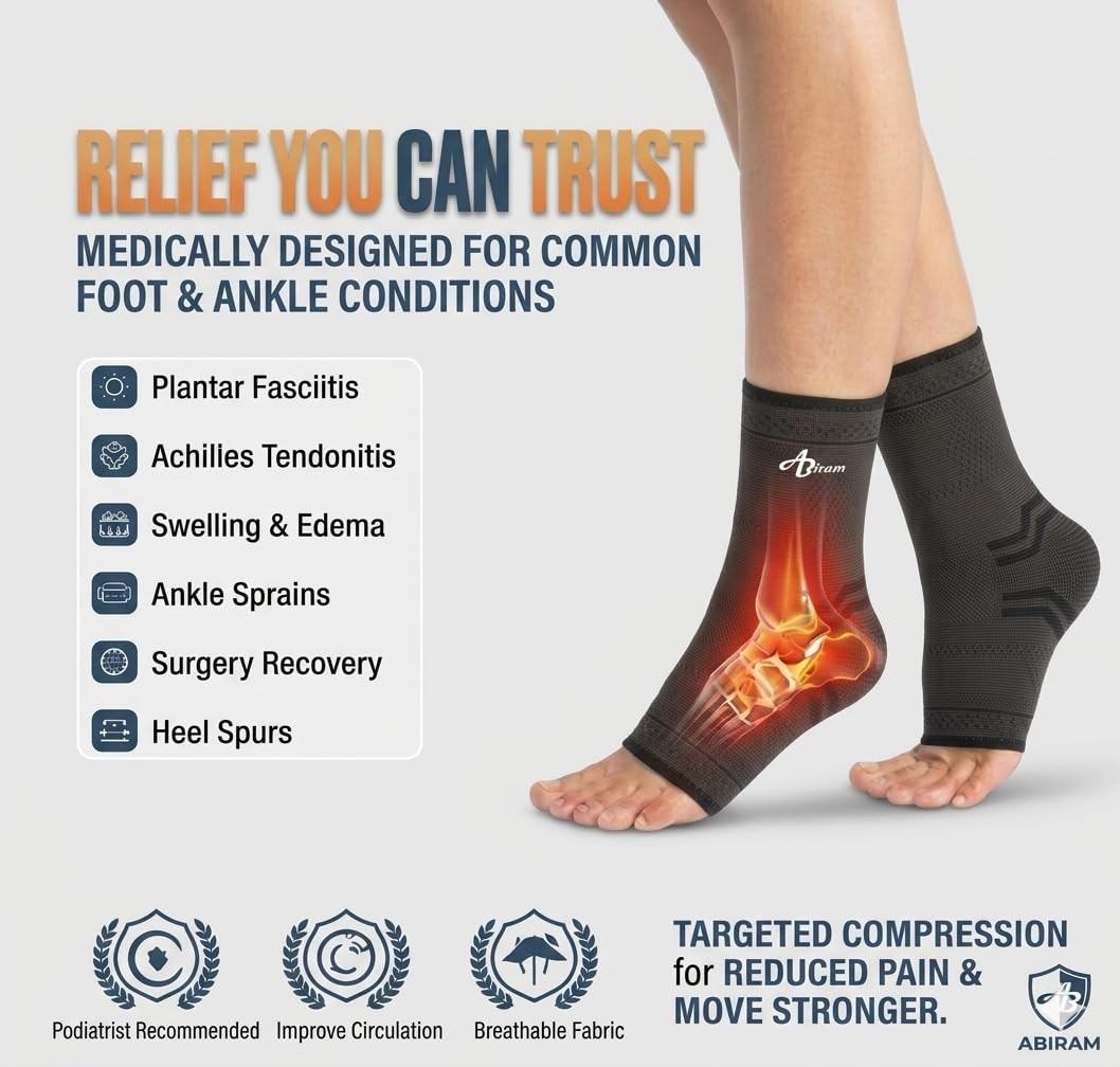 Ankle Brace Adjustable Compression Sleeve Wrap Sprained Plantar Size Large