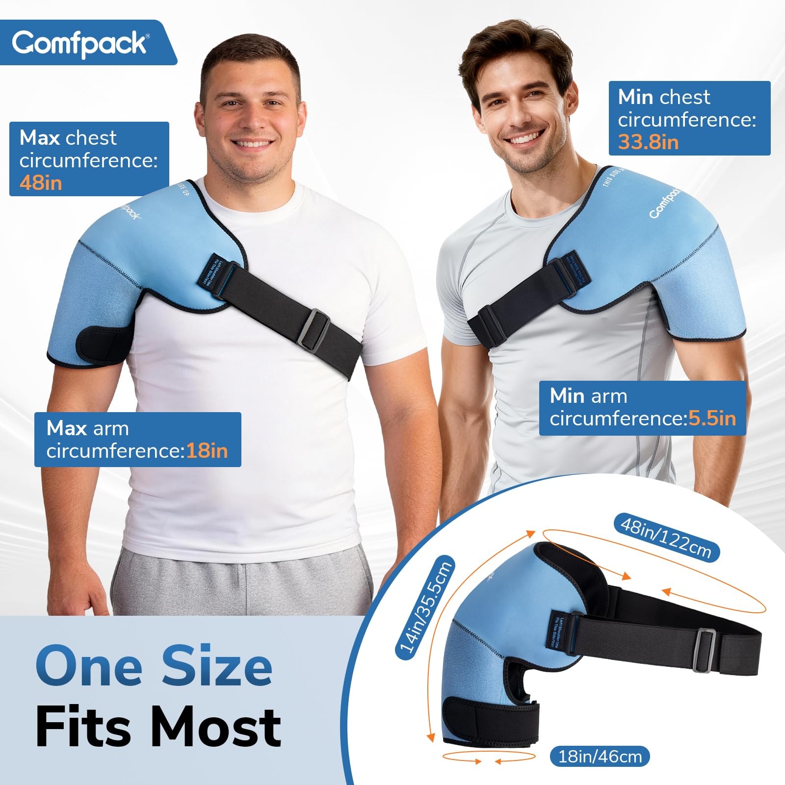 Shoulder Brace Ice Pack Wrap for Rotator Cuff Arm Injuries Bursitis Tendinitis