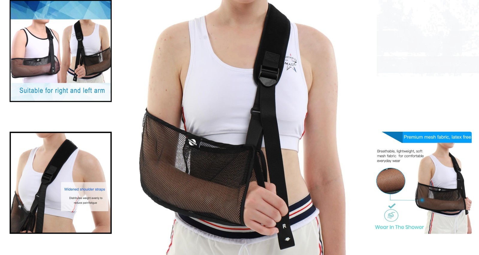 2-in-1 Adjustable Shoulder Sling – Ideal for Shower & Pain Relief, Unisex Design