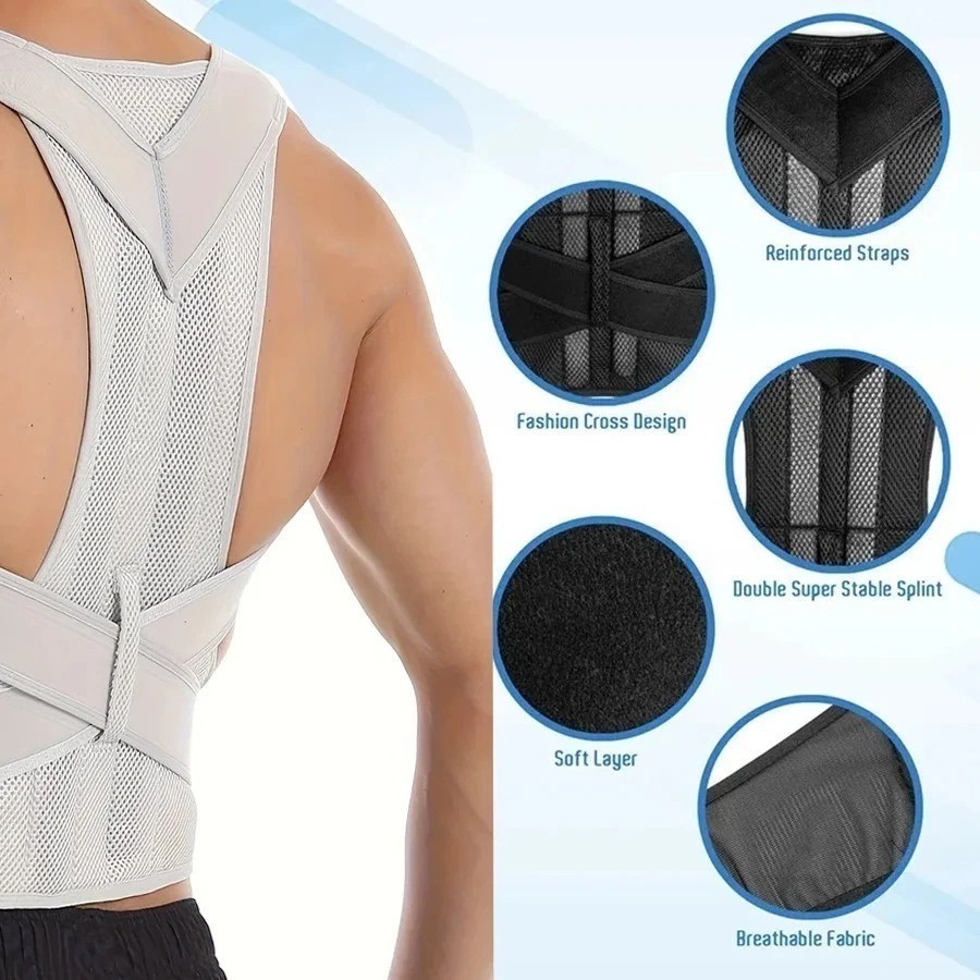 Back Brace Posture Corrector for Women and Men, Shoulder Straightener Adjustable