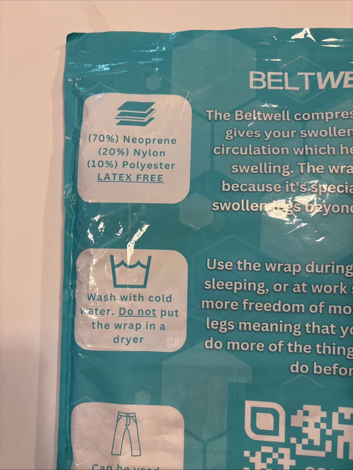 Beltwell Adjustable Calf Compression Wrap For Lymphedema Large Short Black 6627