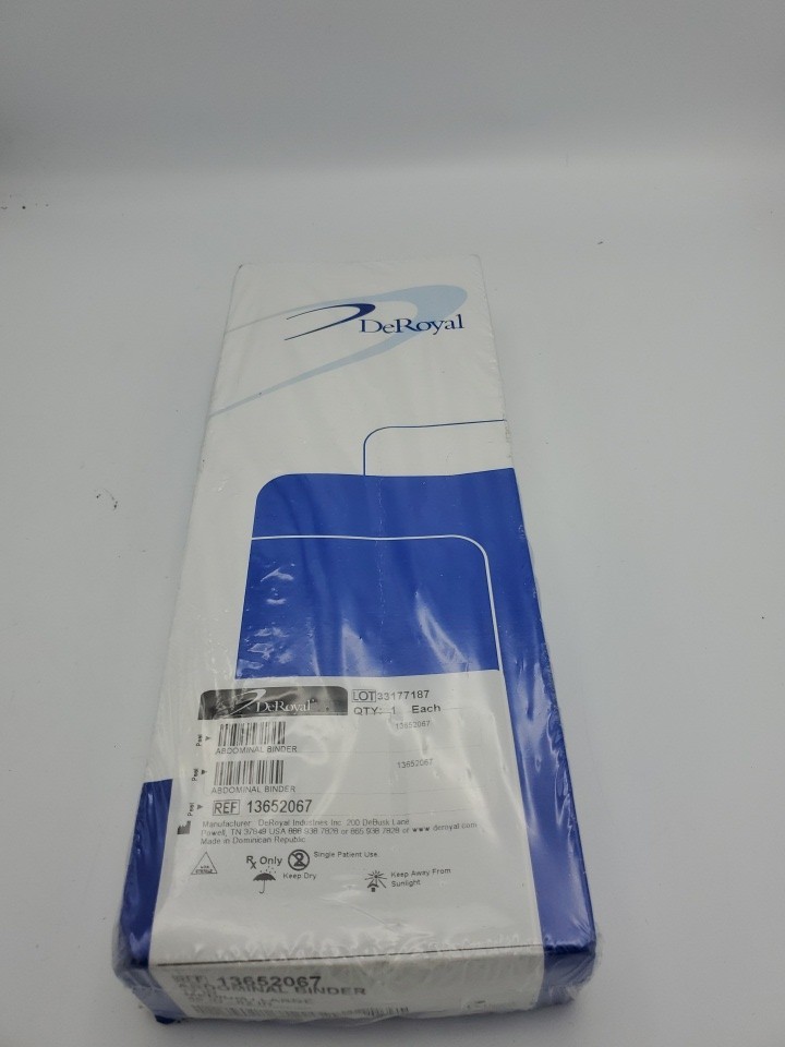 DeRoyal Abdominal Binder 13652067 Med/Lg 12” 46-62″ Elastic Closure-New Sealed