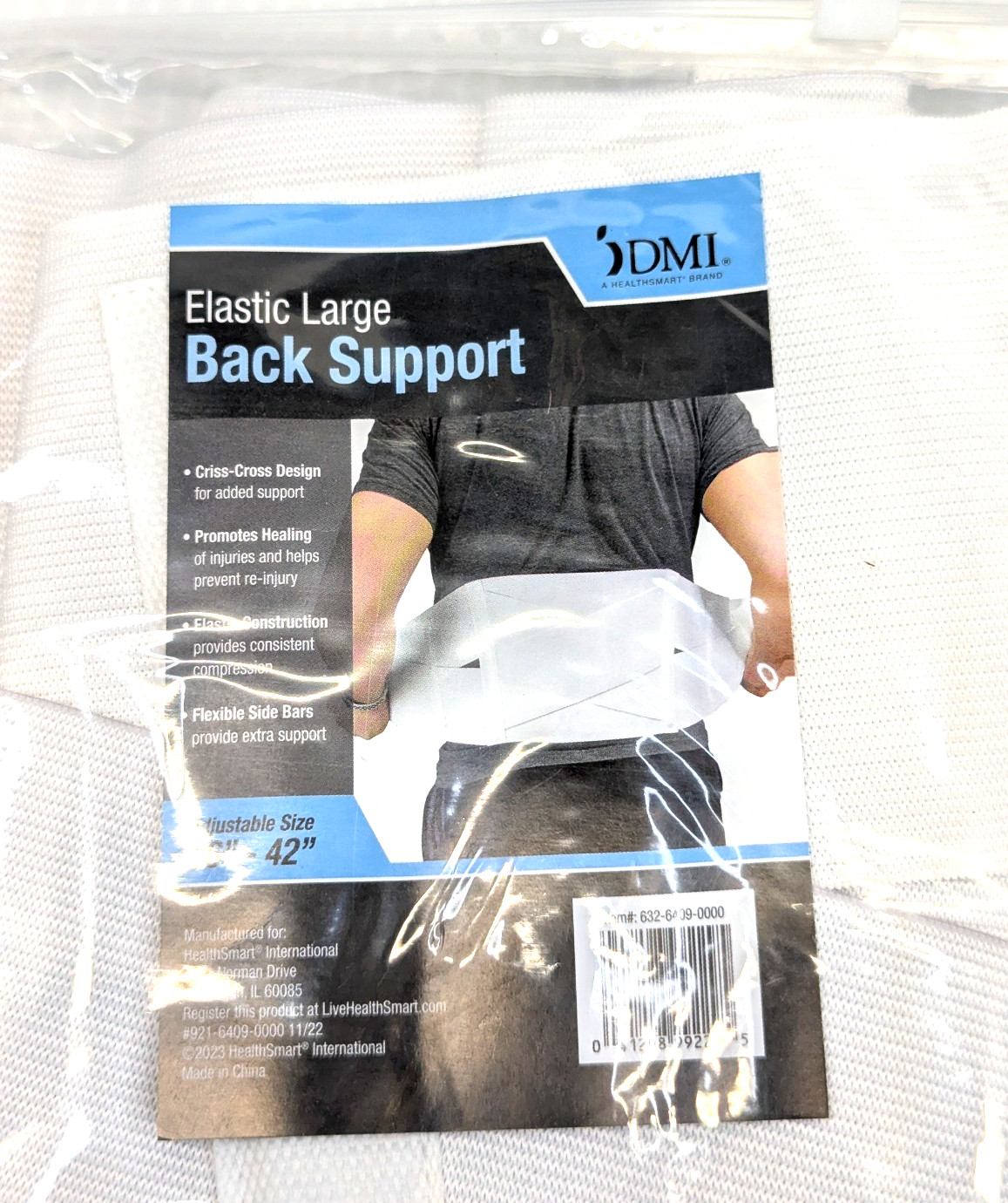 DMI Adjustable Back Brace Support Elastic Large Criss-Cross Belt 36-42″