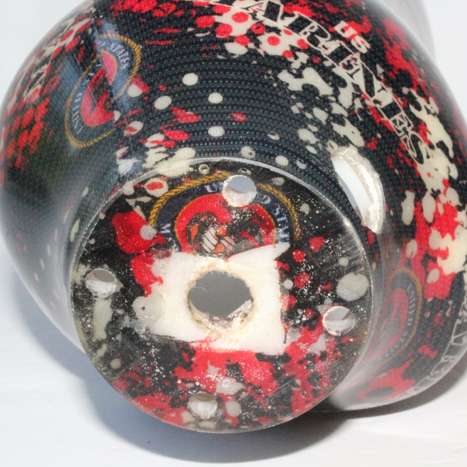 STUNNING BELOW-KNEE LEFT PROSTHETIC SOCKET RED-WHITE-BLACK U.S MARINES GRAPHICS