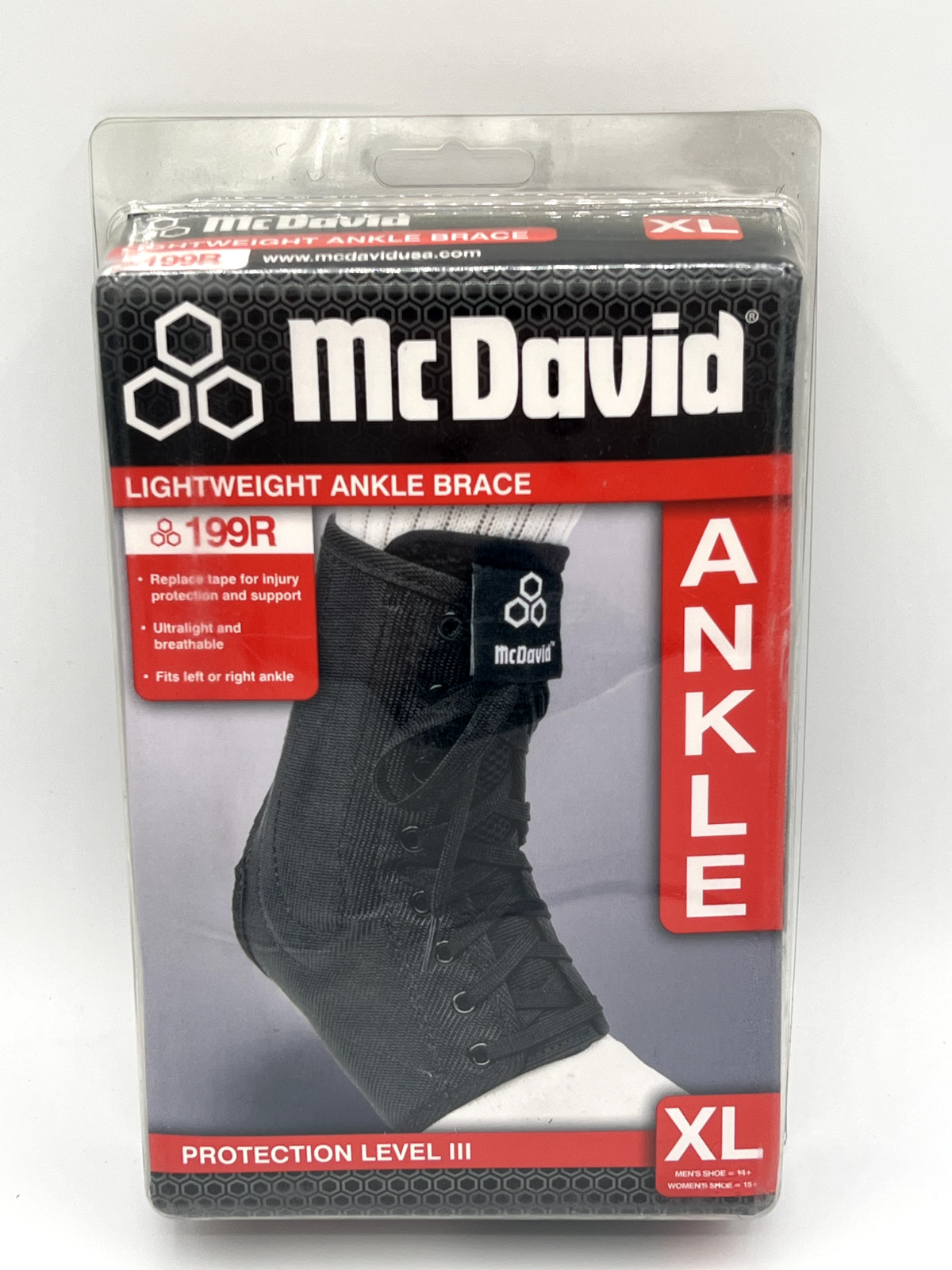 McDavid 199R Lightweight Ankle Brace XL – Protection Level III – New Sealed