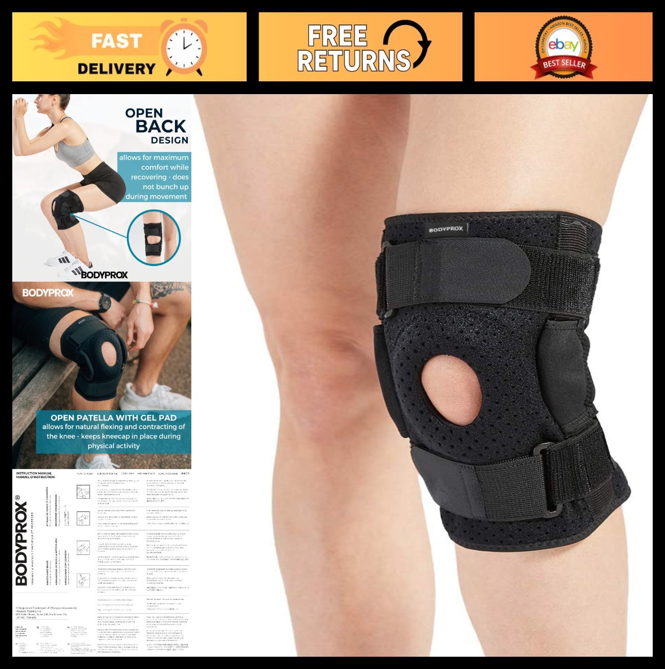 Hinged Knee Brace for Men & Women – Support for ACL, Tendon, Ligament Injuries