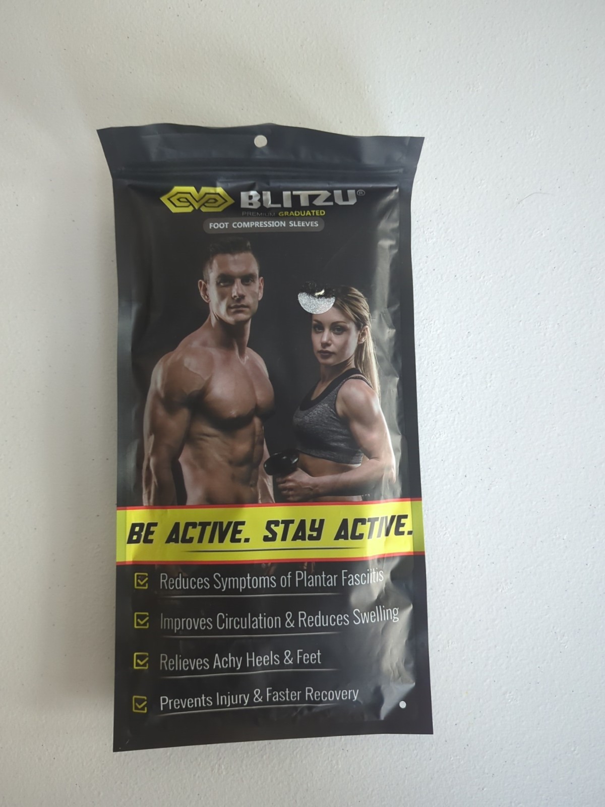 Blitzu Premium Graduated Foot Compression Sleeves XXL Unisex Black New