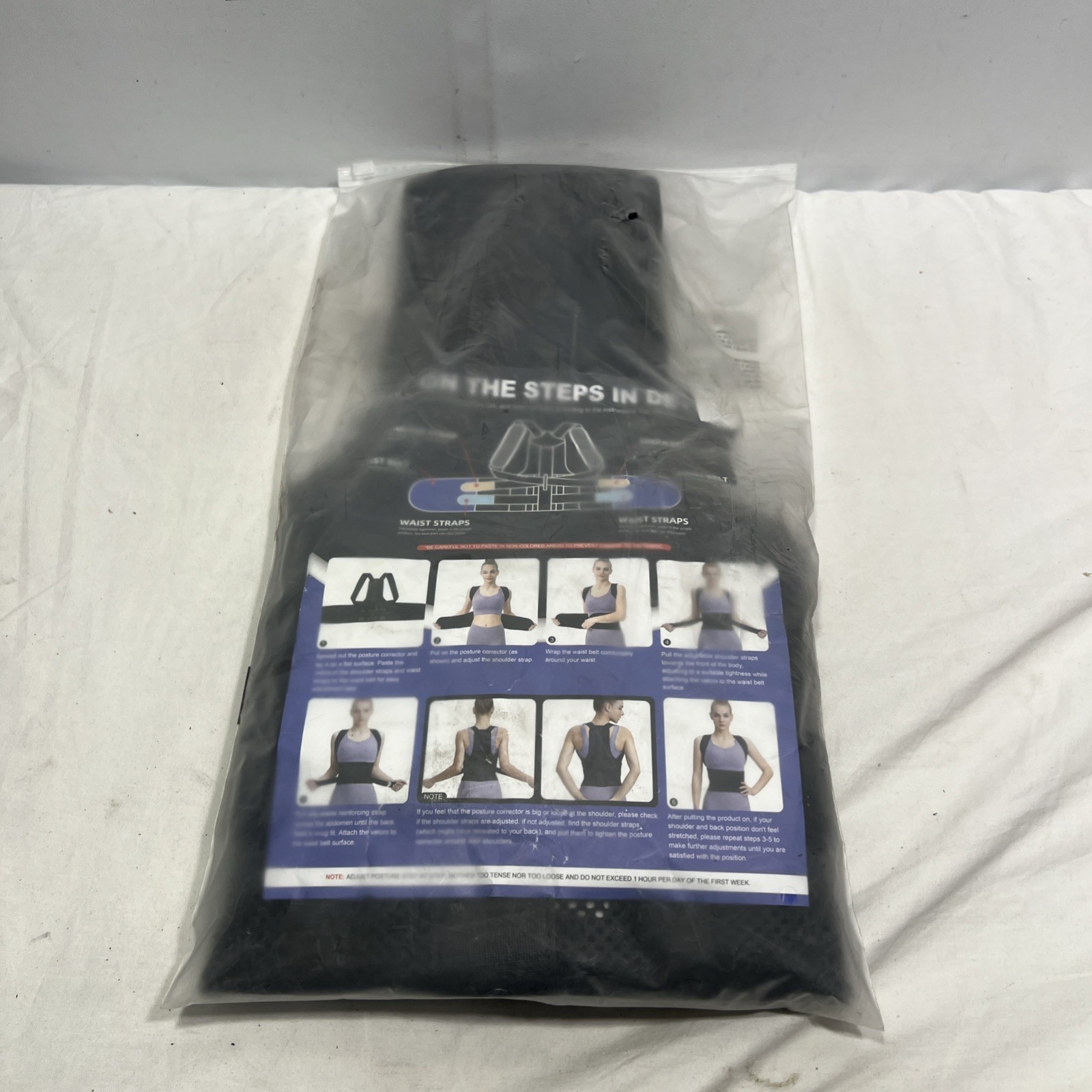Posture Corrector – Unisex, Upgraded Full Back Brace Support, Large, Black ~ NEW