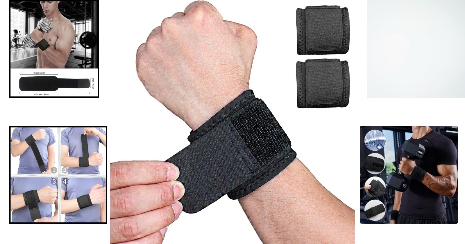 2 Pack Adjustable Wrist Brace – Breathable Support for Fitness and Pain Relief