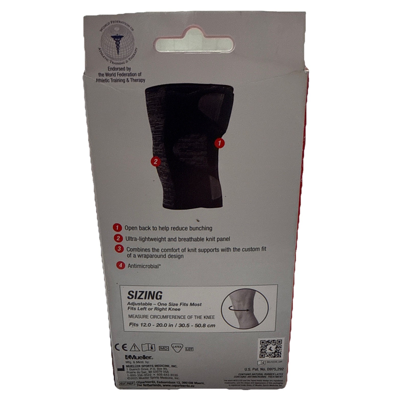 Mueller Hybrid Wraparound Knee Support, One Size Fits Most, Min Support