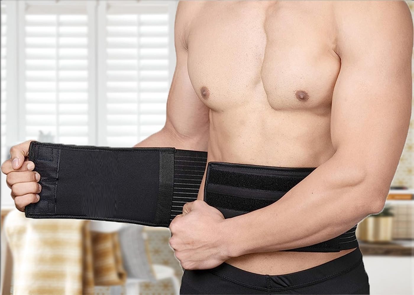 Umbilical Black Hernia Belt Pain Relief Support Brace With 1 Removable Compressi