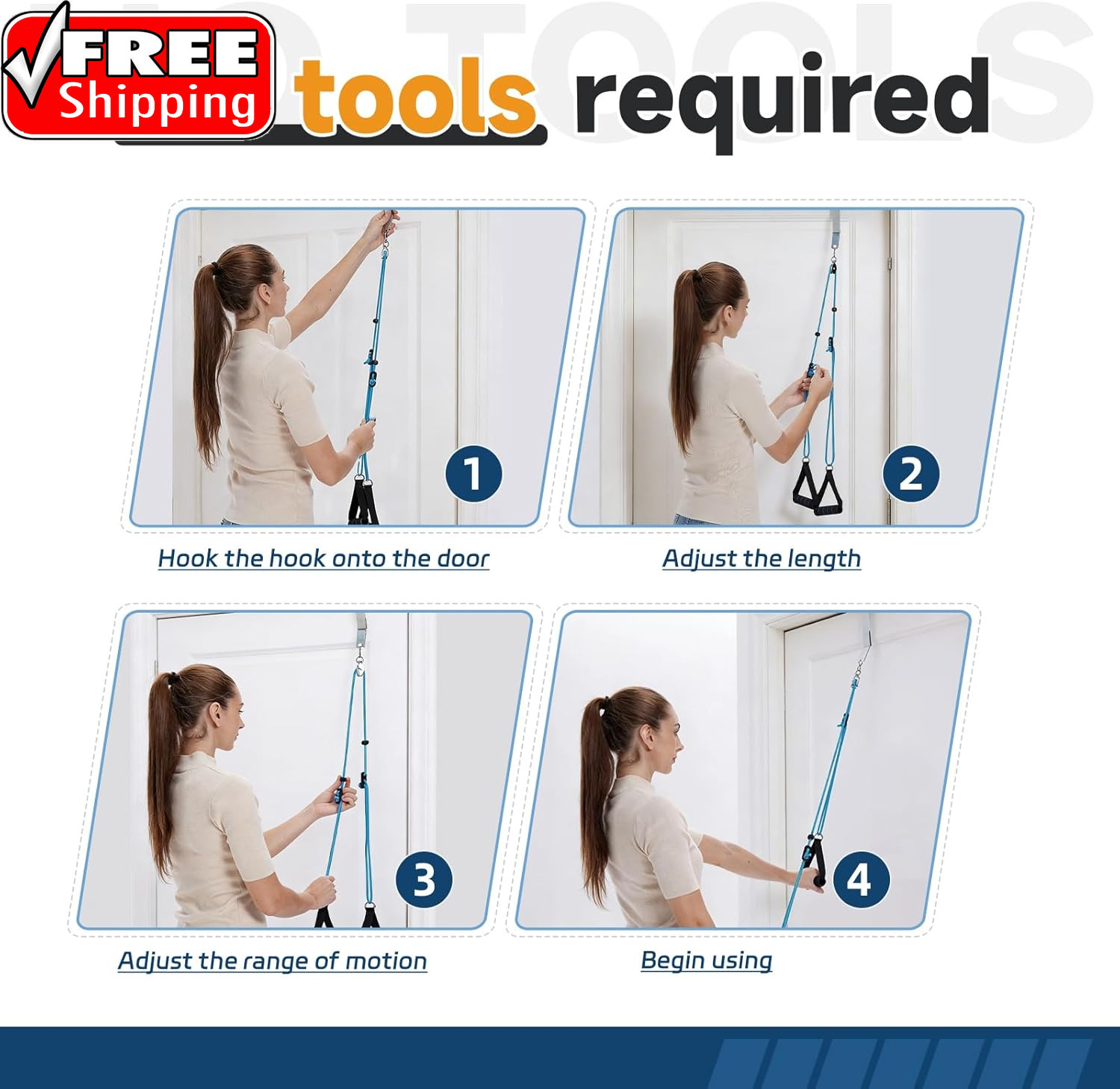 Shoulder Pulley for Physical Therapy, Rehab and Arm Exercise | Over-The-Door Pul