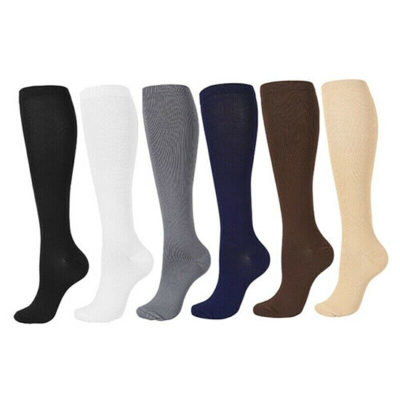 (3 Pairs) Copper Compression Socks Mens Womens 30-40mmHg Graduated Support S-XL