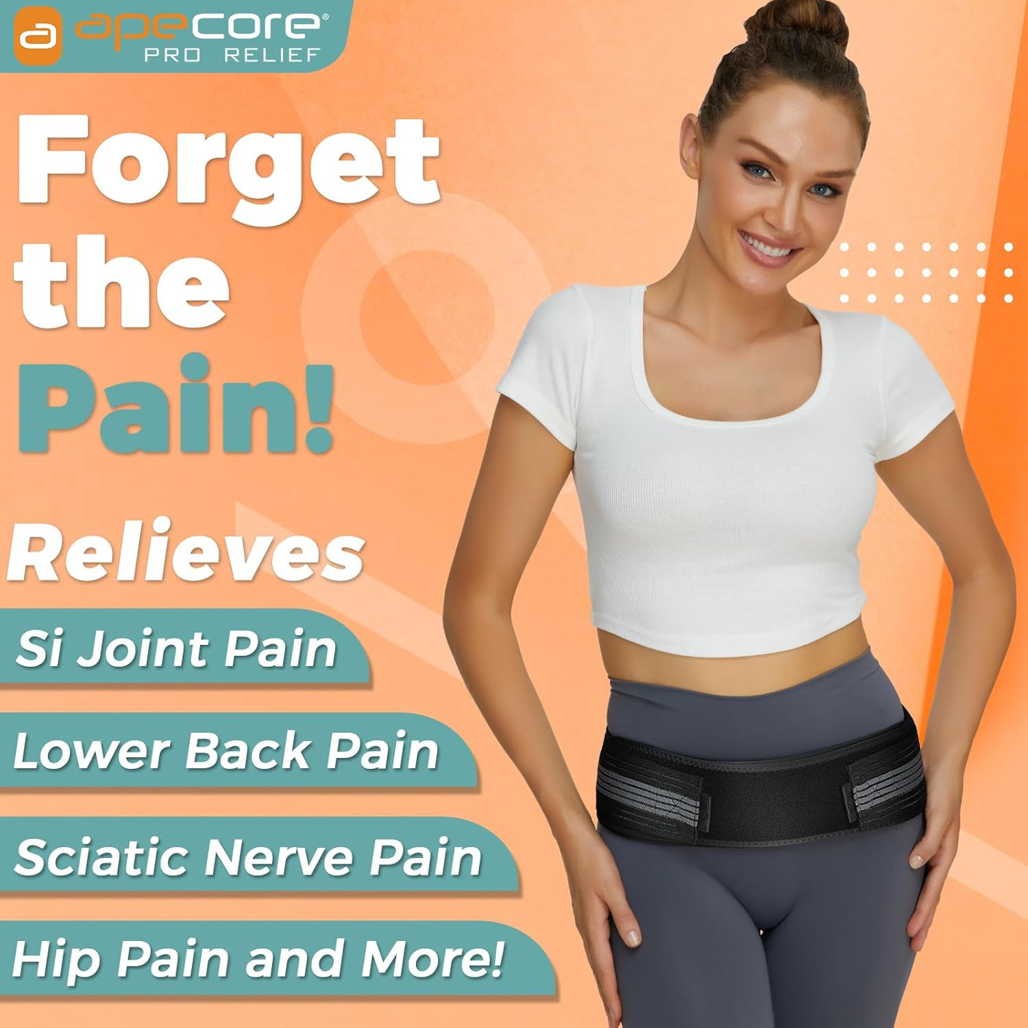 Sacroiliac SI Hip Belt for Women and Men That Alleviates Sciatic, Pelvic, Lower