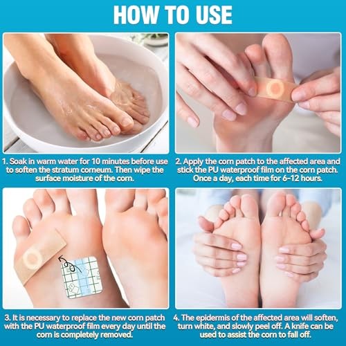 AstraVox 24Pcs Corn Removers for Toes Feet with Adhesive PU Waterproof Large