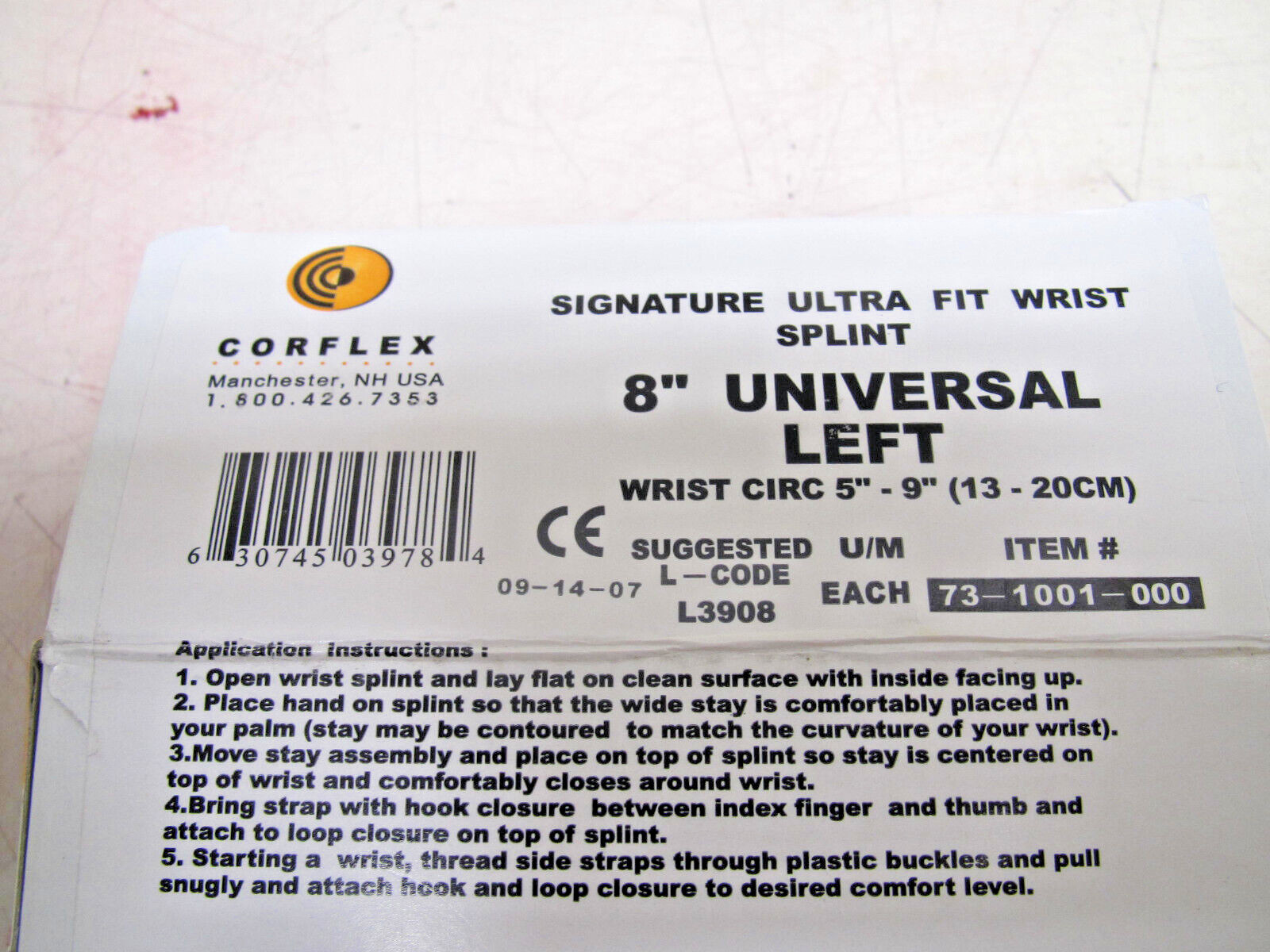 Corflex Signature Ultra Fit Wrist Splint 8″ Universal Left 73-1001-000