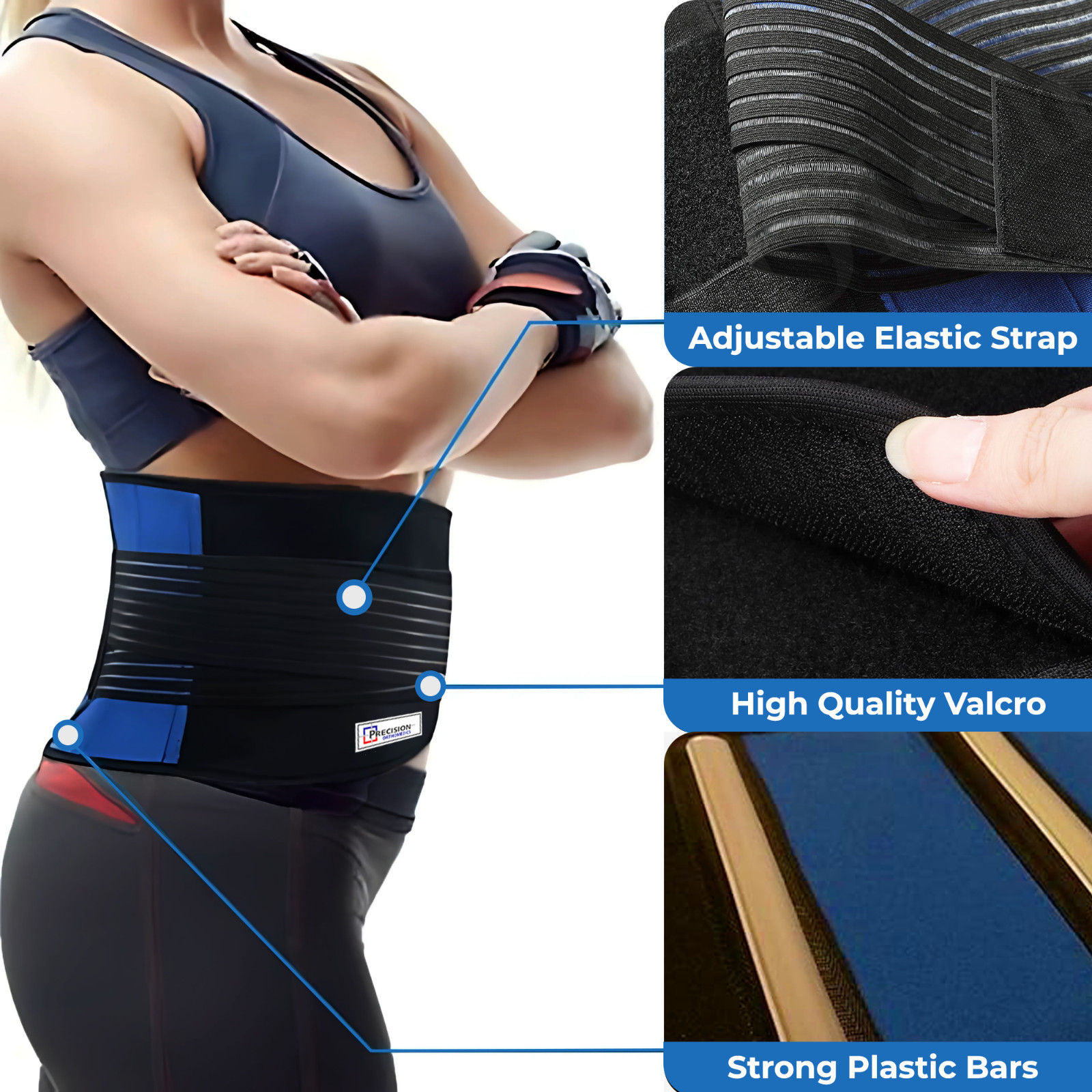 Adjustable Neoprene Double Pull Lumbar Support Lower Back Pain Relief Belt Brace
