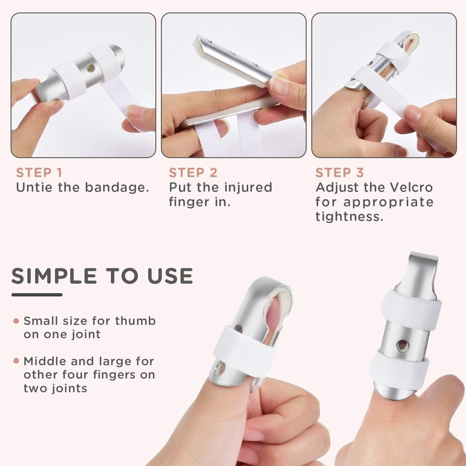 Finger Splint, 7 Pack Finger Brace for Knuckle Immobilization | Comfortable and