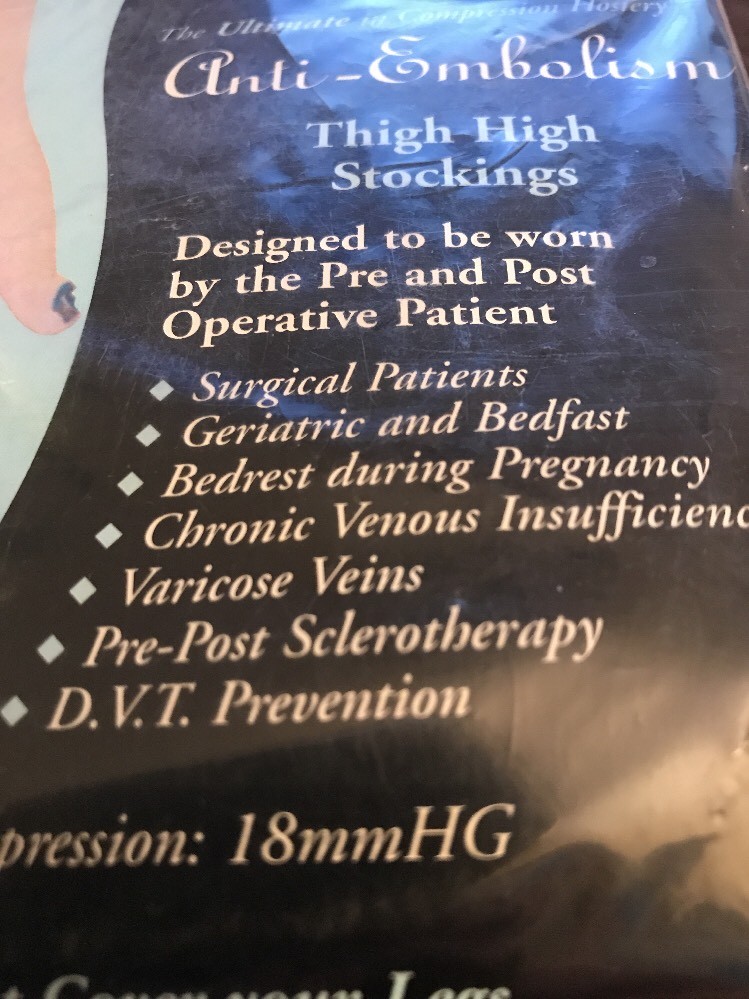 Anti Embolism THIGH Stockings 18mmHg Compression CLOSED Toe Supports Surgery