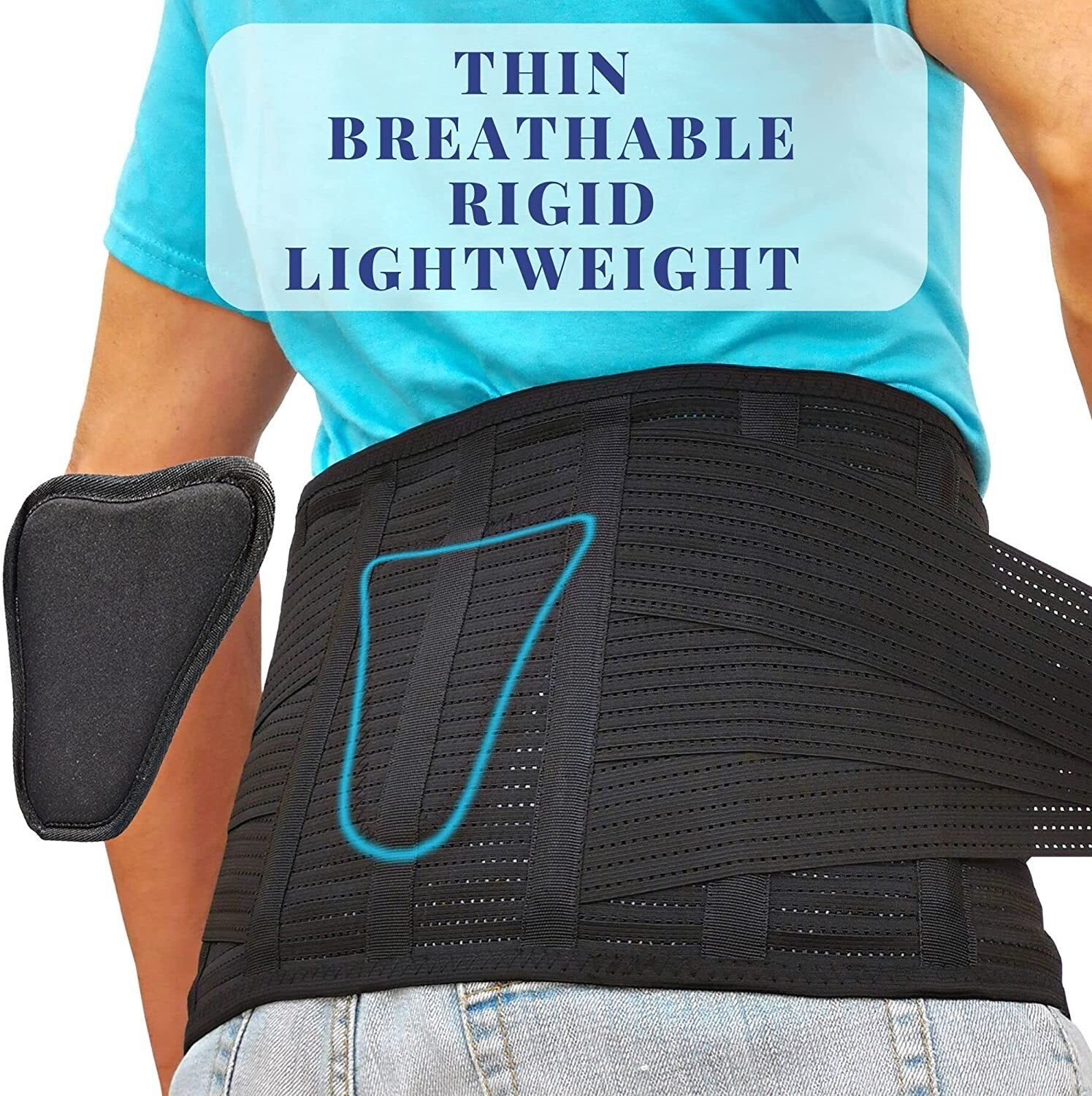 AVESTON Back Brace for Lower Back Pain Relief 6 ribs Belt – OPEN BOX