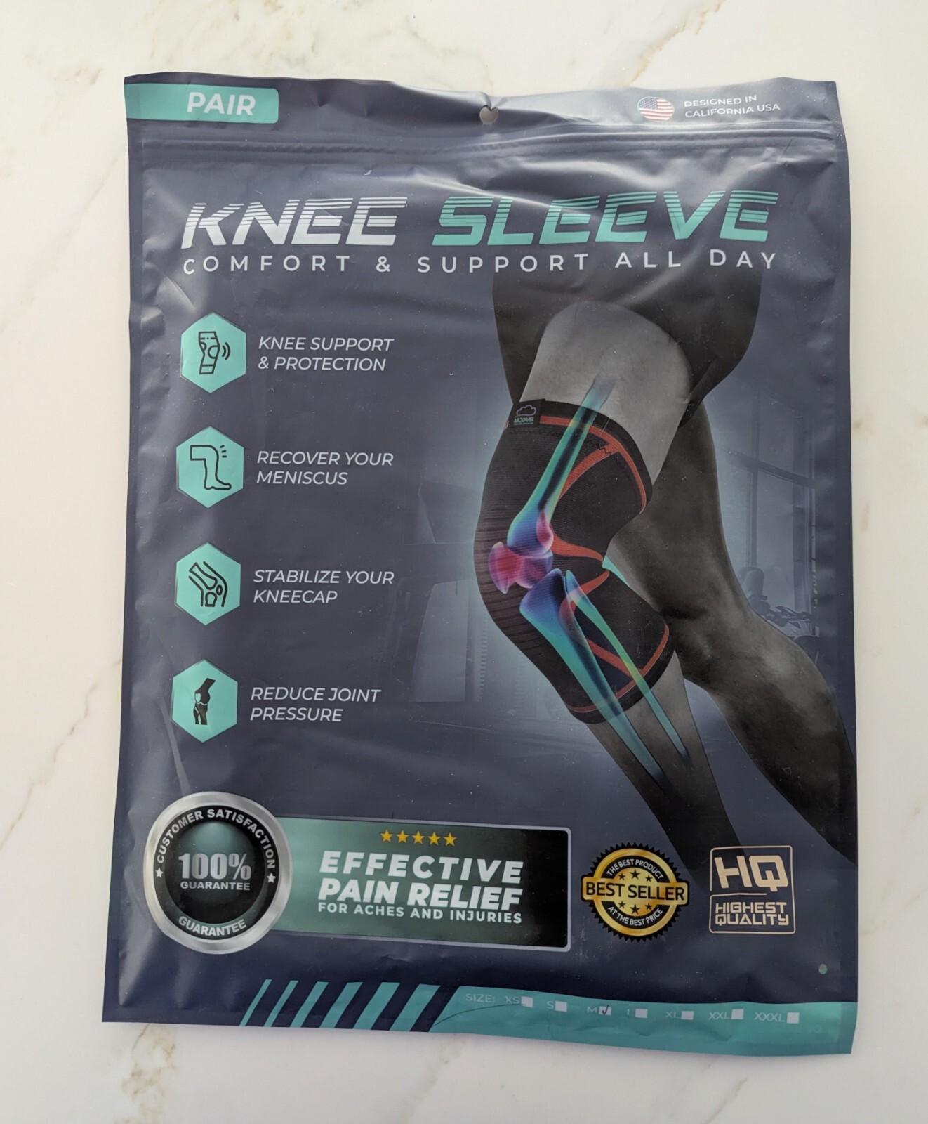 NEW IN BAG Modvel Knee Sleeves Size: Medium, Set of 2 Sleeves All Day Support