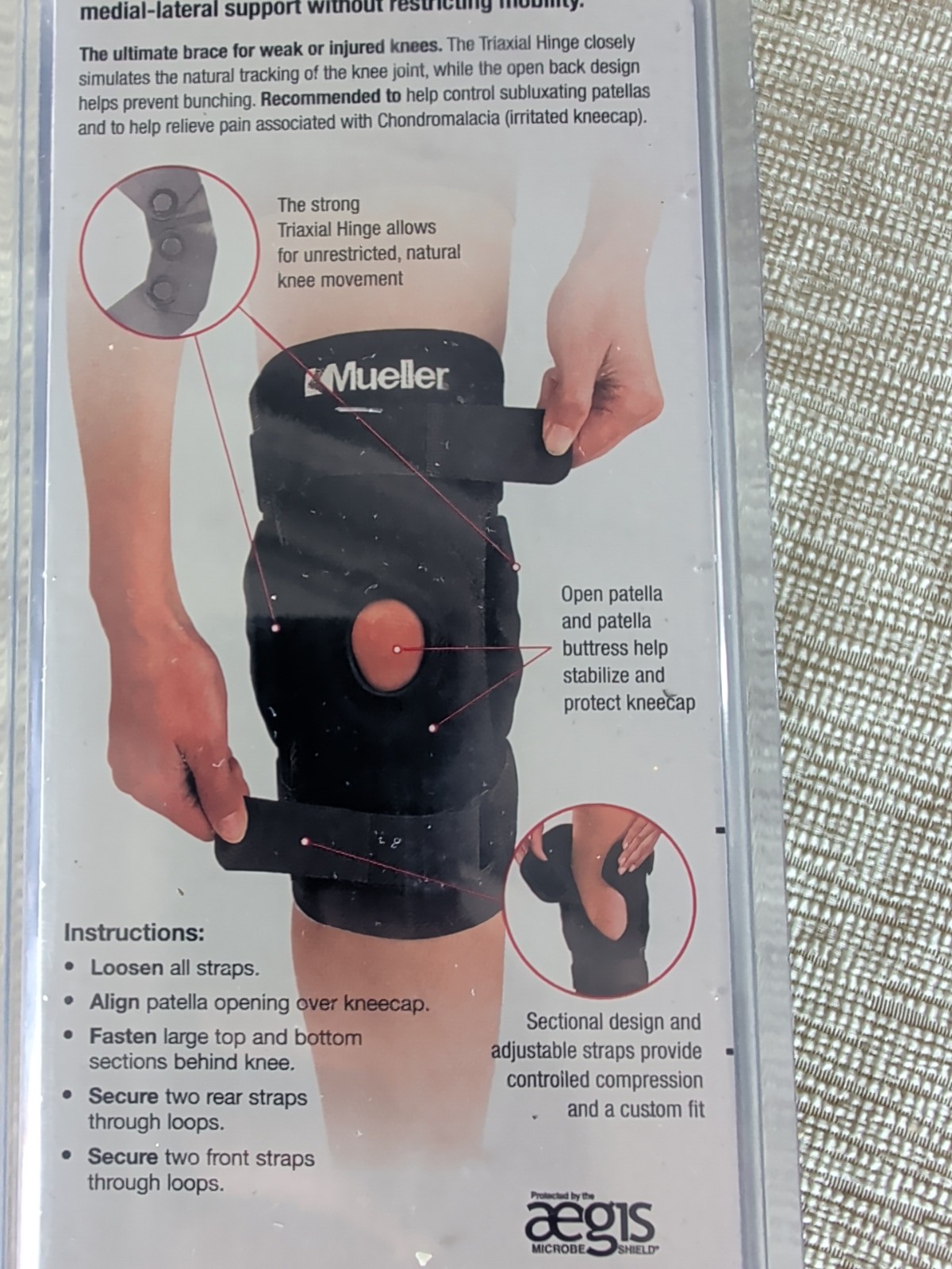 NEW MUELLER SELF-ADJUSTING KNEE STABILIZER – BLACK – Size Regular