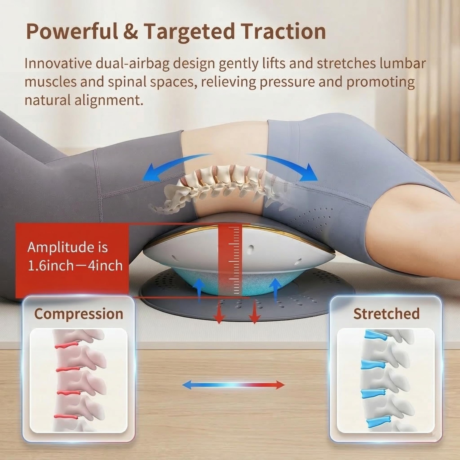 Electric Lumbar Traction Device,Lower Back Massager,Back Traction Device with…