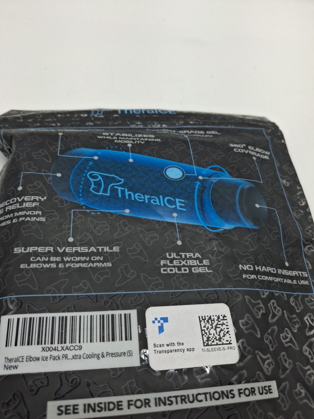 TheraICE Elbow Ice Pack Compression Sleeve for Injuries (PRO Elbow Sleeve, S/M)