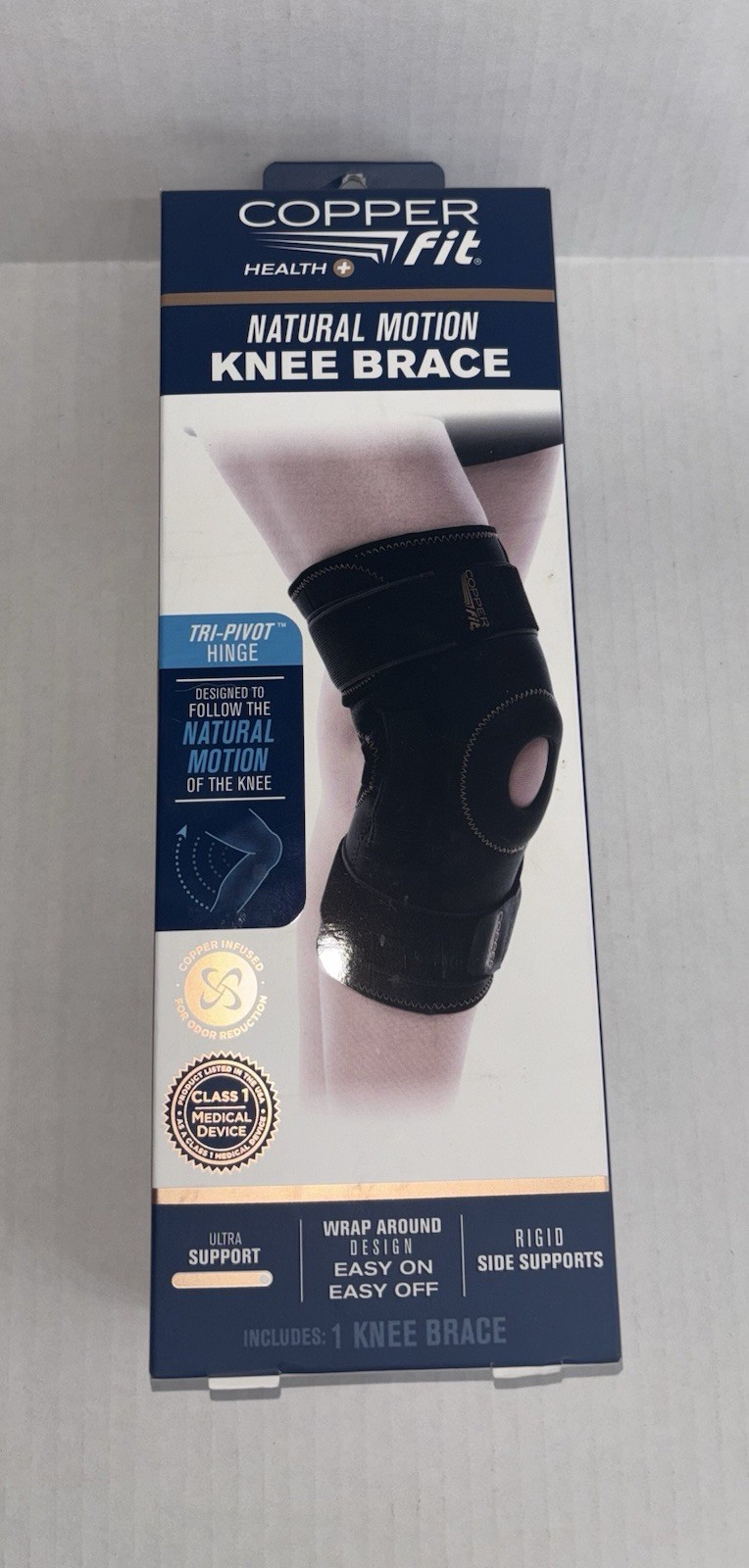Copper Fit NATURAL MOTION Knee Brace, Tri-Pivot Hinge, Adjustable New