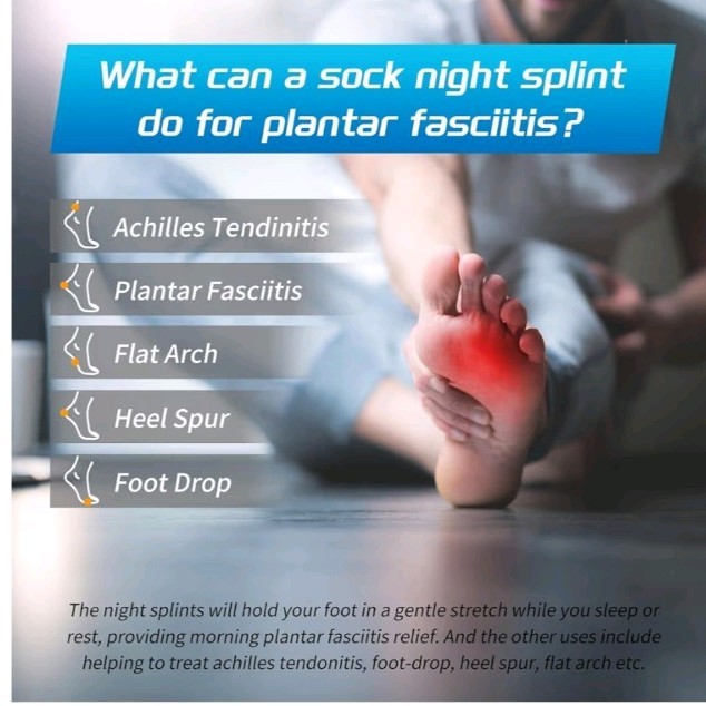Planter Fasciitis Night Sock With Massage Ball Size Medium