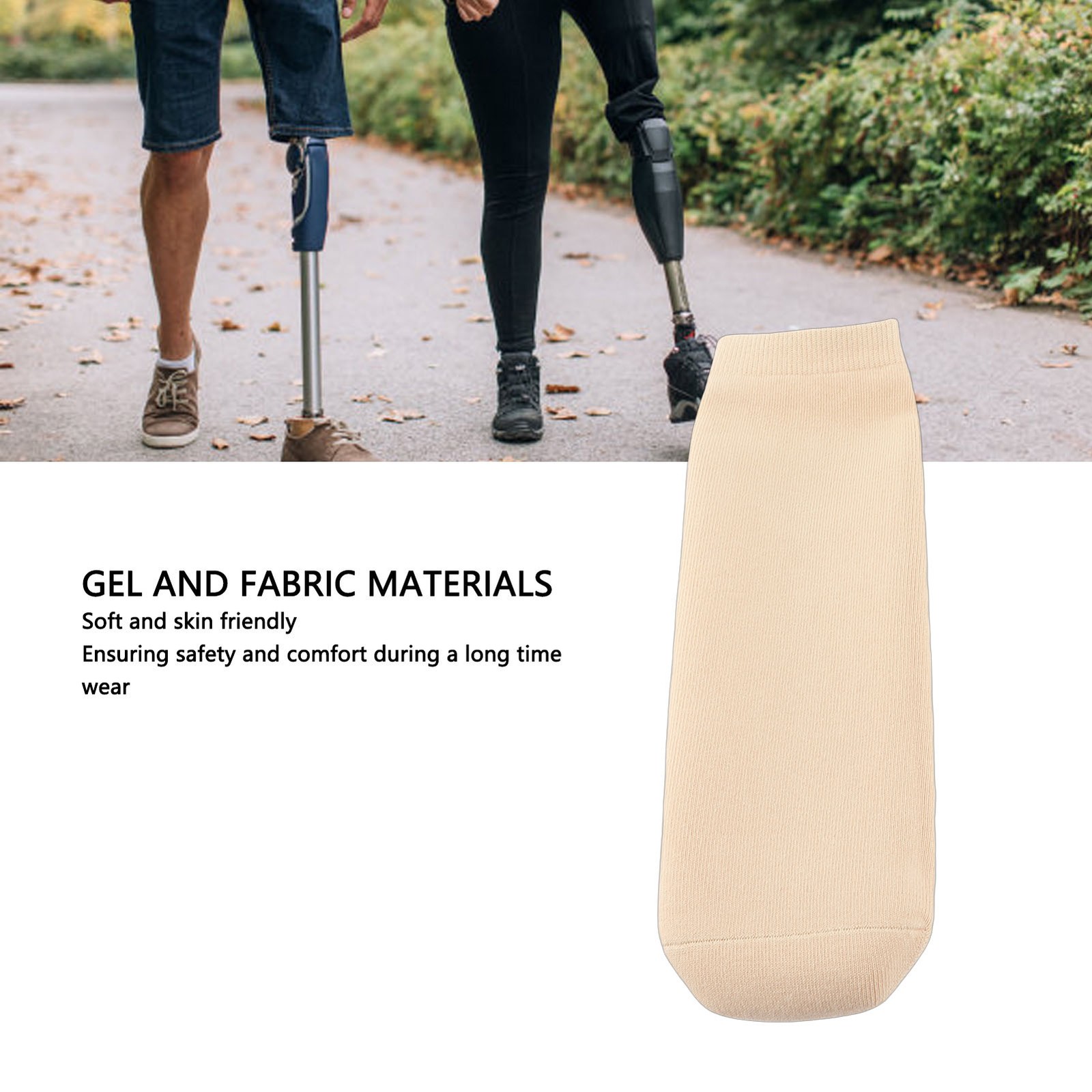 1-Pack Below Knee Gel Prosthetic Stump Shrinker For Comfortable Fitment For