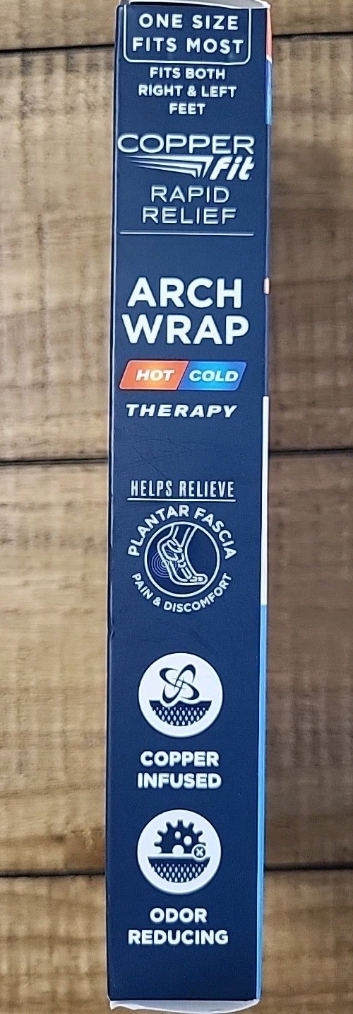 Copper Fit Plus Arch Wrap Rapid Relief with Gel Pack Adjustable Fit One Size New