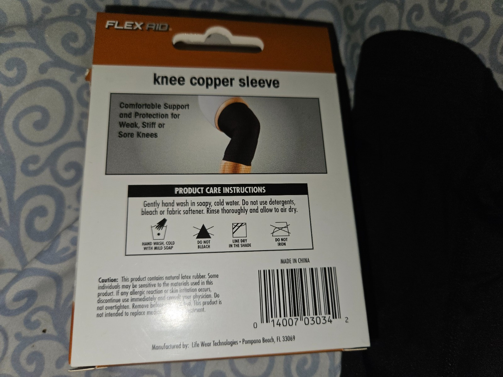 Copper Knee Sleeve Size Large Flex Aid 2 Supports For Left Or Right Knee