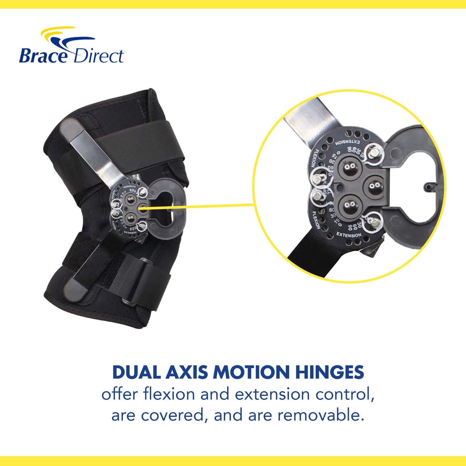 Internal Deluxe ROM Hinged Knee Brace with Compression Wrap and Open Patella